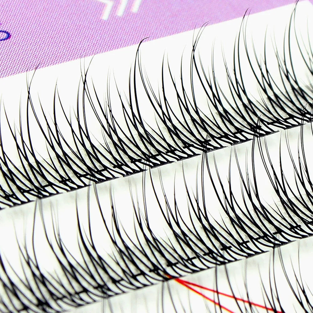 MUYD 120pcs Premium Mink Individual Fishtail Eyelash Extension Natural 3D Cluster Eyelashes Professional Makeup Flared Lashes