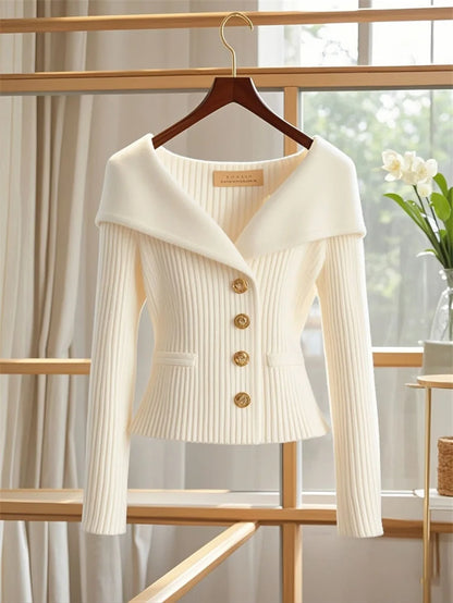2025 New Women Cardigan Sweater High Quality High-end chic Long Sleeve Knitwear Autumn Winter Female Clothes Sweater Jacket