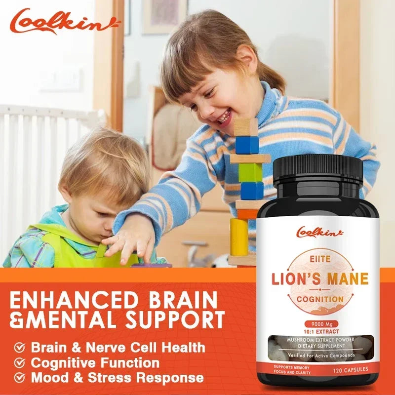 Organic Lion's Mane Capsules - Contains Lion's Mane Mushroom, Chaga, Reishi Mushroom for Focus and Cognitive Support