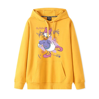 Donald Duck print pattern hooded men's and women's hoodies, trendy loose casual couple hoodies, hooded jacket, multiple colors 8