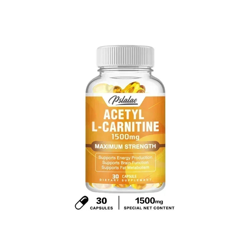 Acetyl-L-Carnitine Capsules 1500 Mg - Supports Natural Energy Production, Supports Memory and Concentration Supplement 30 Capsules