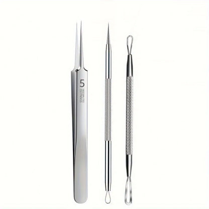 Extra Fine Cellular Acne Blackhead Tweezers - Facial Beauty Remove Acne Needle Tools for Skin Care,Blemish and Whitehead Removal 3pcs