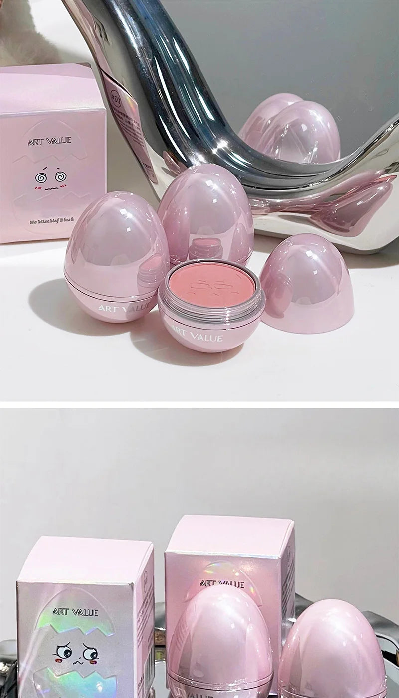 No-Mischief Blush - Multi-functional Solid Makeup Egg for Low-Saturation Gray-Pink Tint with Flawless Finish