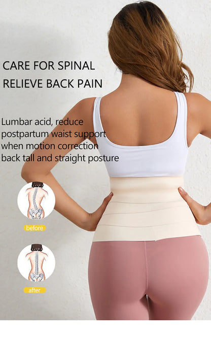 Women Hook and Loop Abdominal Slimming Bandages with Elastic Wrap Daily Use and Effective for Post-Gym Maternity Supplies