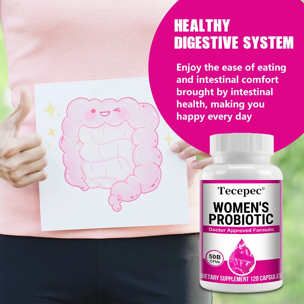 Women's Probiotic 50 Billion CFU, Cranberry Extract, Supports Digestion and Vaginal Health, Urinary Health, 120 Capsules