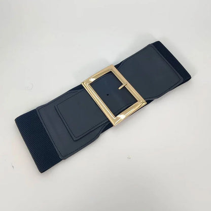 Fashion Plus Size Golden Bucket Corset Belts for Women Wide Elastic Stretch Cummerbunds Female Dress Coat jacket Waistband