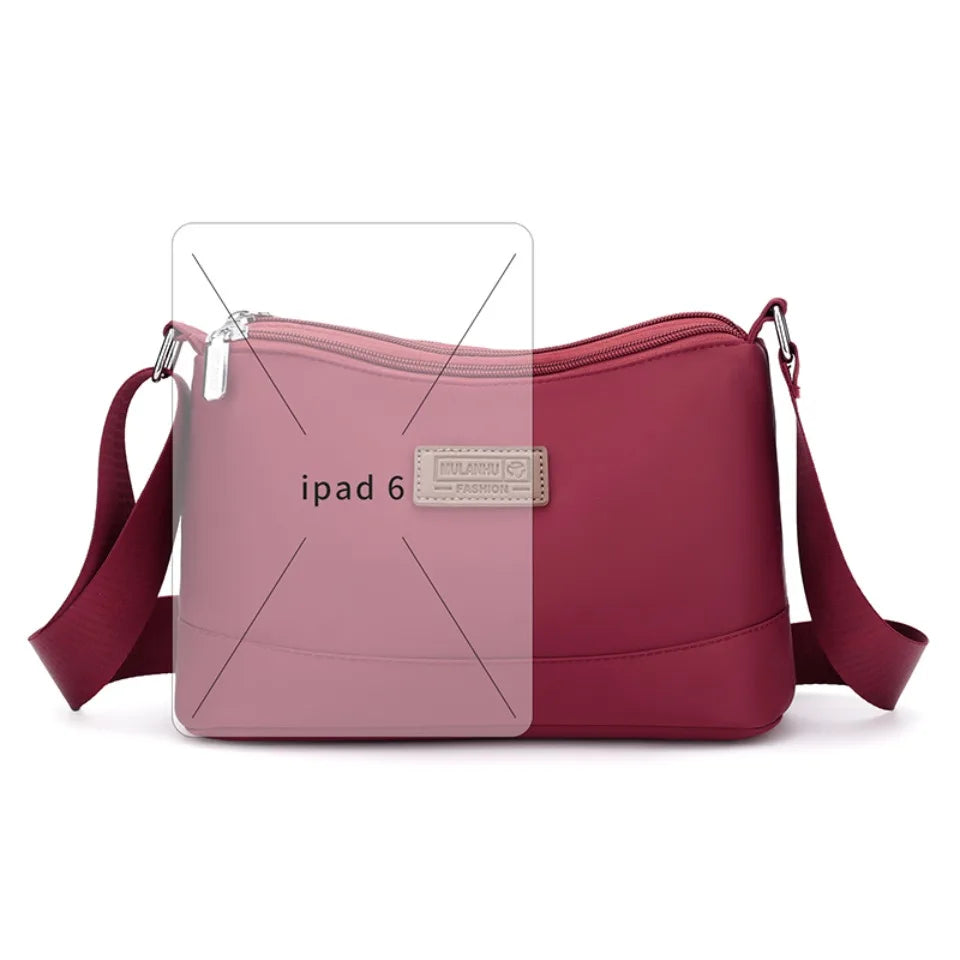 Waterproof Nylon Women Shoulder Bag Three Layers Handbag Ladies Crossbody Bags for Mother Girls Messenger Travel Daily Use Bags