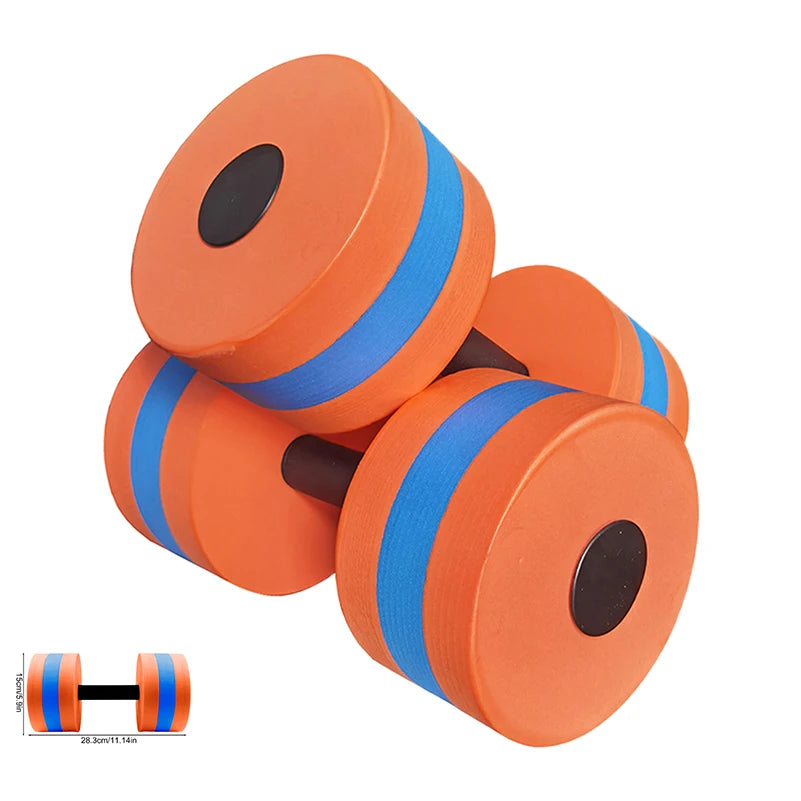 2pcs EVA Water Foam Floating Dumbbell Swimming Pool Water Weight Aerobics Automatic Float Aquatic Barbell Swim Fitness Dumbbell E CN