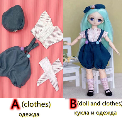30cm Two-dimensional Doll Comic Face 1/6 Bjd Doll or Dress Up Clothes Children's Girl Birthday Gift Toys Kids Toys 24