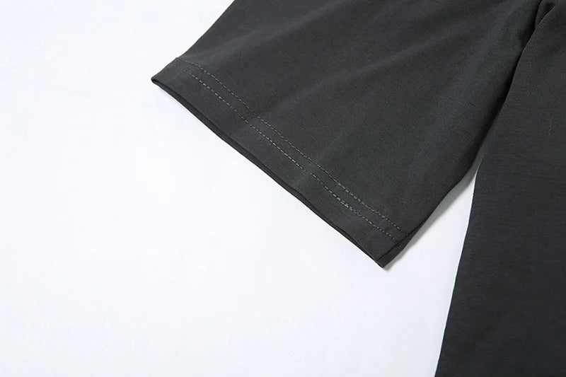 Gothic Tee Y2k Letter Print Off Shoulder Punk T-shirts Women Harajuku Summer Streetwear Grunge T Shirt Aesthetic Sexy Crop Tops