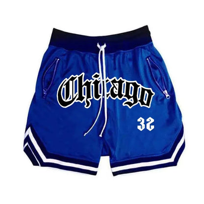 Chicago Basketball Shorts Men's Casual Sports Shorts Breathable Running Training Five Points PantsMesh Fitness Short Trousers Badiee Stylez