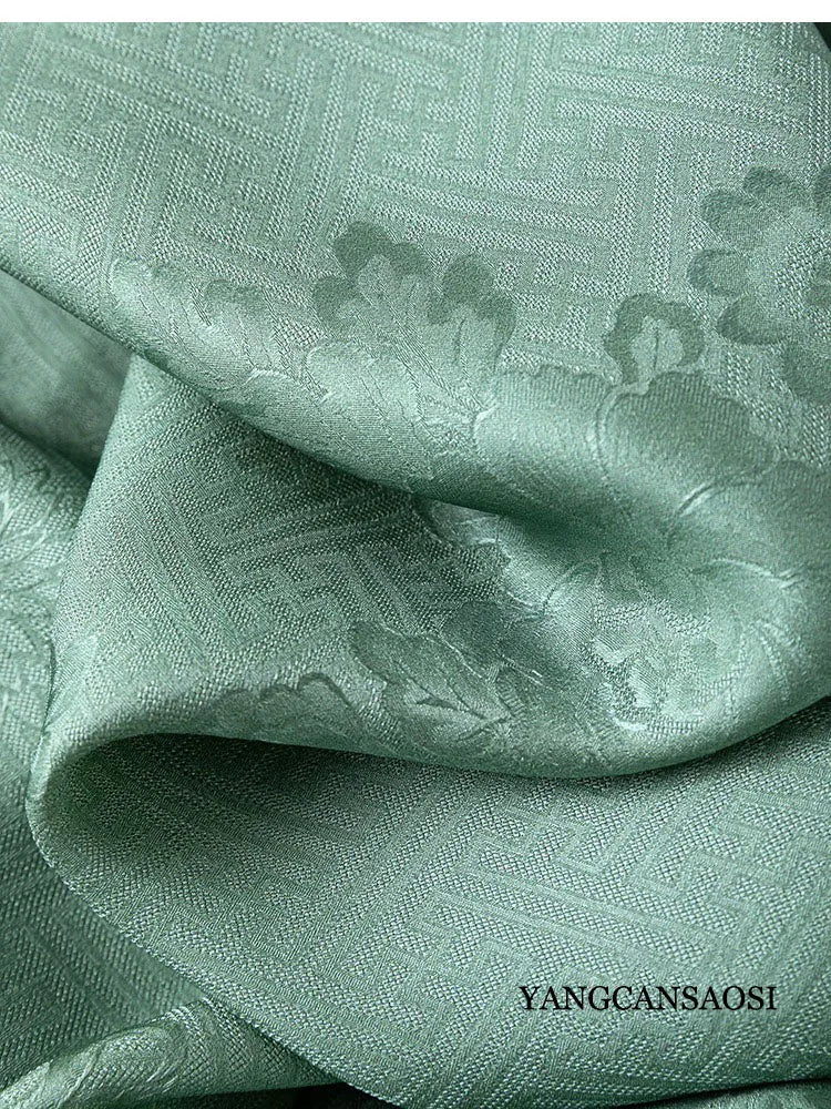 2025 Women's Summer New Luxury 100% Natural Mulberry Silk Jacquard Satin V-neck Split Double Sided Sleeveless Vest Dress Badiee Stylez