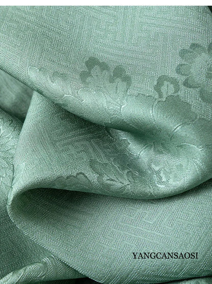 2025 Women's Summer New Luxury 100% Natural Mulberry Silk Jacquard Satin V-neck Split Double Sided Sleeveless Vest Dress Badiee Stylez