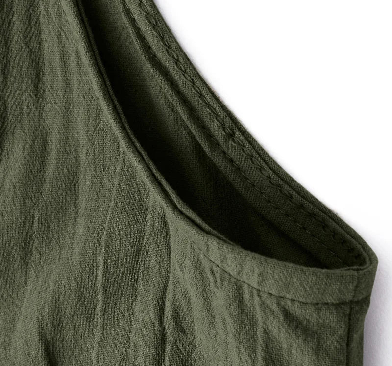 Women Straps Jumpsuit Summer Solid Color Wide Leg Pants Dungaree Bib Overalls Casual Loose Sleeveless Cotton Linen Jumpsuits 5Xl Badiee Stylez