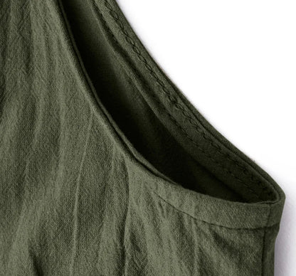 Women Straps Jumpsuit Summer Solid Color Wide Leg Pants Dungaree Bib Overalls Casual Loose Sleeveless Cotton Linen Jumpsuits 5Xl Badiee Stylez