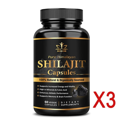 Himalaya Shilajit Capsule Original High in Trace Minerals& Fulvic Acid for Energy,Muscle Strength&Immunity, Endurance for Adult 3-60 Pills