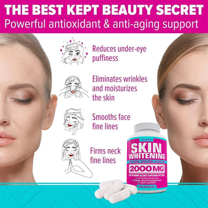 Glutathione Complex Capsules - Powerful Antioxidant, Reduces Hyperpigmentation, Alleviates Dark Spots, Moisturizes Skin Badiee Stylez