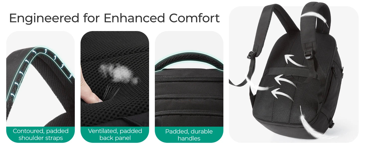 BAGSMART Travel Backpack Flight Approved 30L Lightweight Backpack for Men Women Waterproof Travel Bag with USB Charging Port