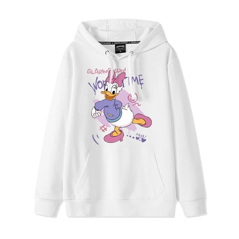 Donald Duck print pattern hooded men's and women's hoodies, trendy loose casual couple hoodies, hooded jacket, multiple colors 6