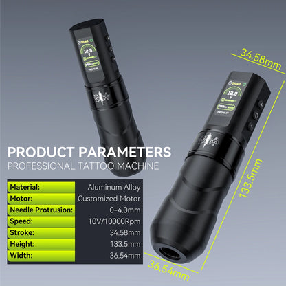 DM Wireless Tattoo Machine Kit Tattoo Pen Kit 4.0MM Stroke 1500mAh High-Capacity Battery For Permanent Makeup Tattoo Gun Kit