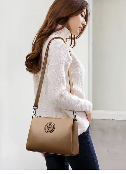 Versatile PU Crossbody Bag for Women Stylish High Quality Brand Design Zipper Solid Color Pattern Casual Daily Use Shoulder Bag - Badiee Stylez