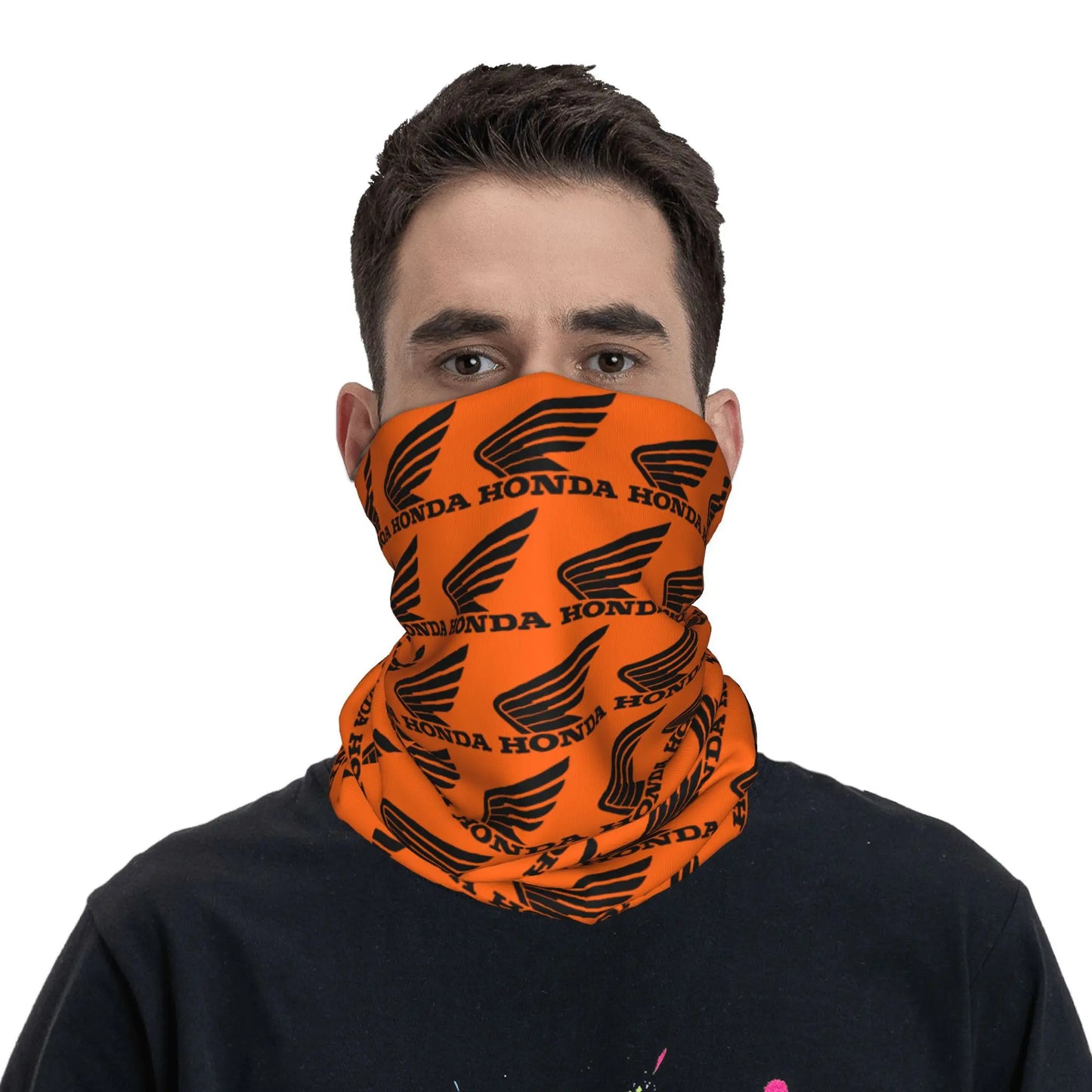 Custom H-Hondaes Motorcycle Rider Winter Headband Neck Warmer Women Men Ski Running Tube Scarf Moto Face Bandana Gaiter