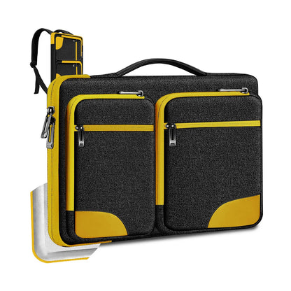 Slim Laptop Case 15-16 Inch Spill-Resistant Handbag Briefcase for Most Popular 15.6 Inch Notebooks - Sleeve Protection Black Yellow