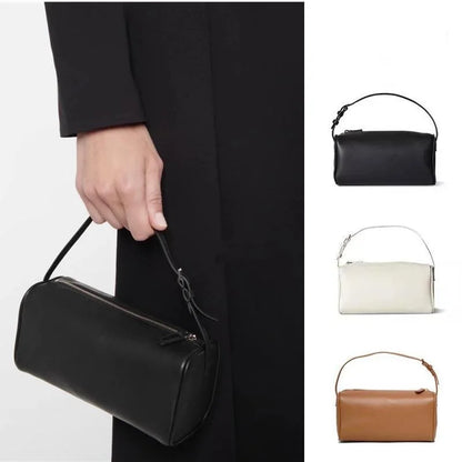 VIELINE Women's Pencil Bag Pillow Bag Genuine Leather Underarm Hobo Bag Day Clutches Ladies Simple Design Mini Purse