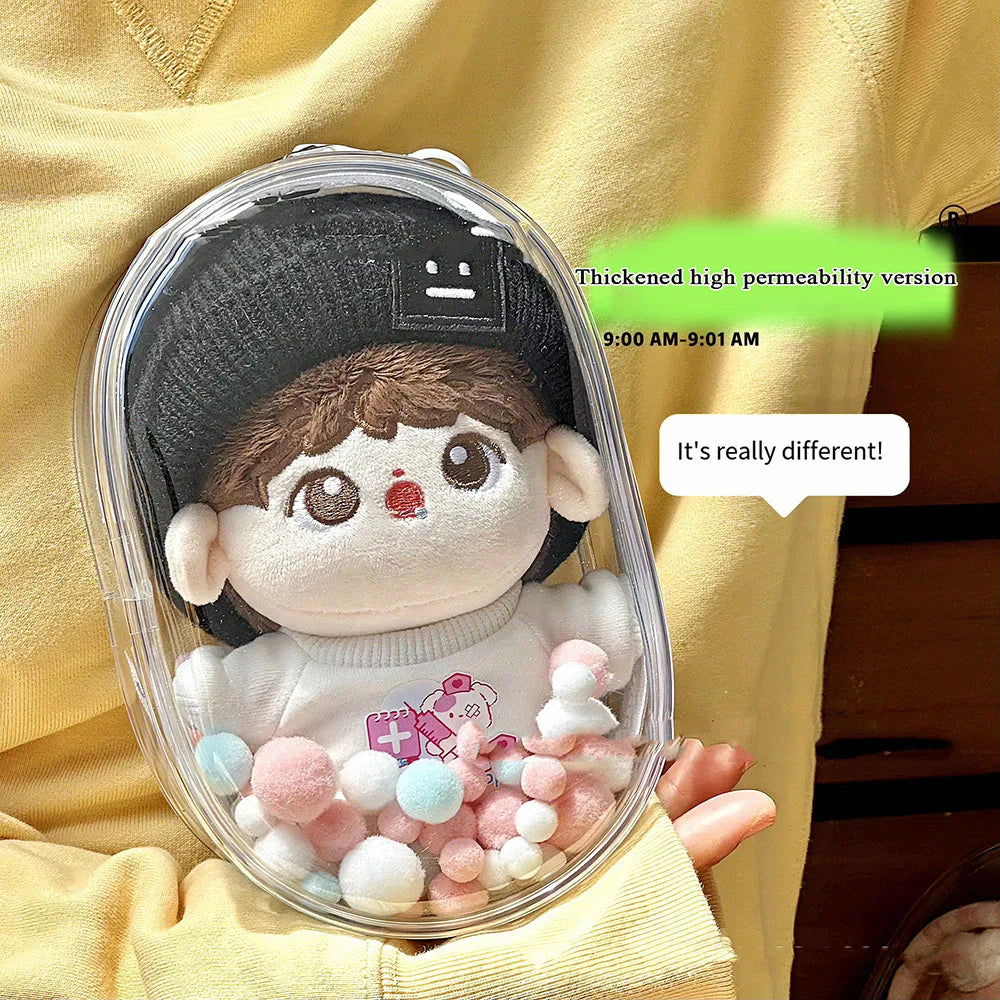Transparent Outdoor Bag with Keychain Mystery Doll Display Storage Bags Dust-Proof Organizer Pouches Classic Doll Storage Bags