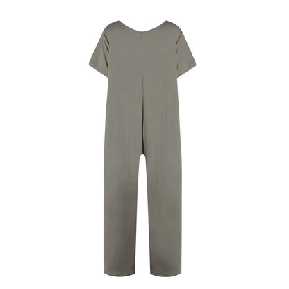 jumpsuit women Fashion Casual Short Sleeve Jumpsuits Loose and comfortable Pullover bodysuit With Pockets trend monos largos Badiee Stylez