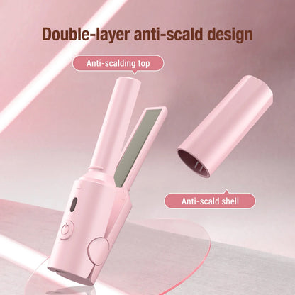 Portable Hair Straightener Mini Curling Iron Women Ceramic Straightening Styling Tools Curling and Straightened Dual-use Splint Badiee Stylez