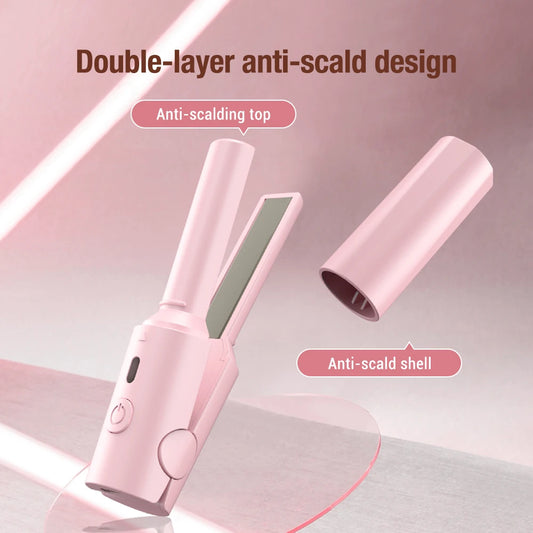 Portable Hair Straightener Mini Curling Iron Women Ceramic Straightening Styling Tools Curling and Straightened Dual-use Splint Badiee Stylez