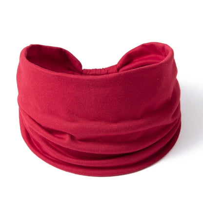 Wide -Side Elastic Band Woman Yoga Hairbands Solid Color sports Hair Band tie Bandanas Fashion Headband Headwear Turbans TM01-8 Dark Red