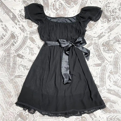 Y2k Clothes White Mini Dress Woman Clothing Gothic Dress Harajuku Party Dresses Graphic Rock Punk Goth Emo Short Women's Summer Beige