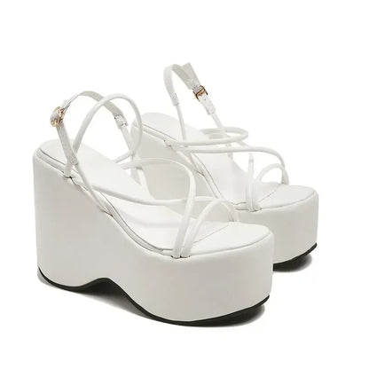 2025 Platform Brand Design Woman's Sexy Sandals Shoes Punk Wedges High Heels Comfy Leisure Woman Shoes Designer Sandalias