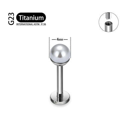 ASTM F136 Titanium 16G Bowl shaped Pearl Earring Helix Tragus Cartilage Stud Earlobe Lip Piercing Jewelry Titanium 4mm