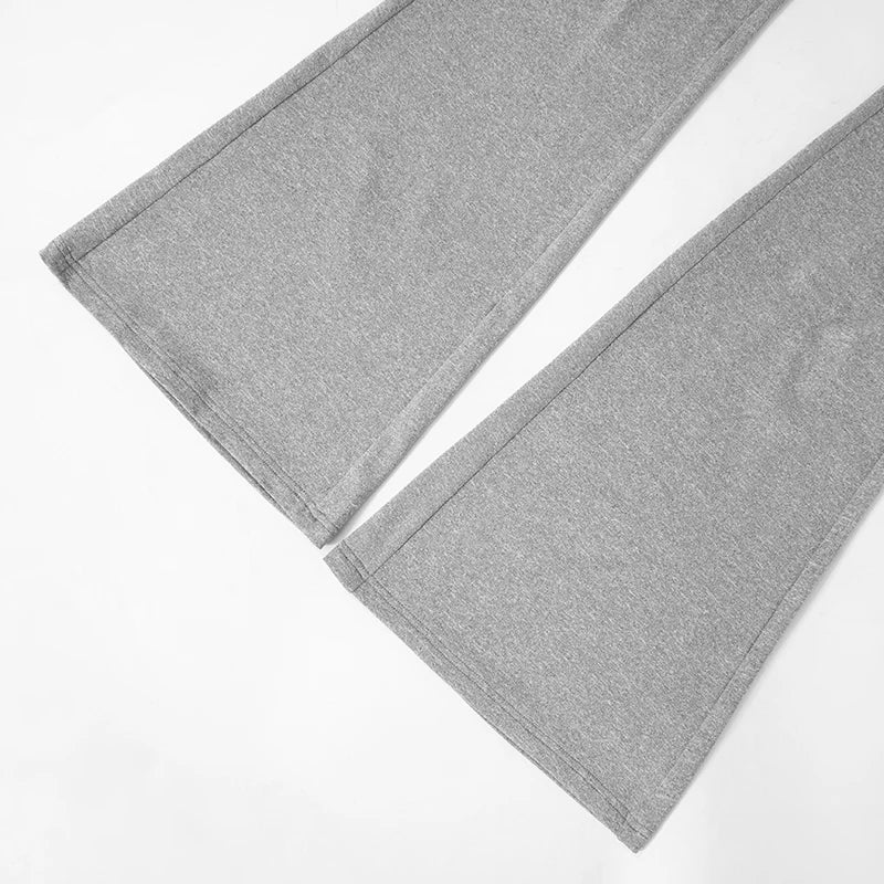 CUTENOVA Women's Slim Solid color Micro Flare Casual Pants basic Fashion Sexy Sports Jogging Trousers Chic Floor Length Bottoms