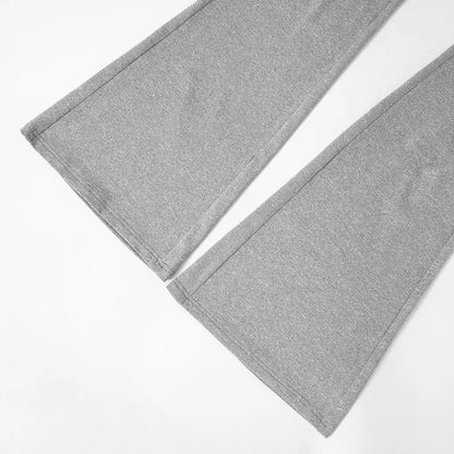 CUTENOVA Women's Slim Solid color Micro Flare Casual Pants basic Fashion Sexy Sports Jogging Trousers Chic Floor Length Bottoms