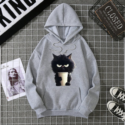 2025 Winter New Women's Hoodie High Street Unisex style Double Pockets Sweatshirts Outerwear Plus-Size Women's Clothing CYXX236 Gray