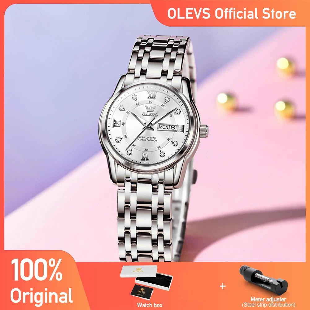 OLEVS 5513X Women Watch Original Fragrant Quartz Wristwatch Automatic Date Watches For Women Waterproof Luminous Gifts For Women