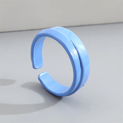 2022 Summer Colorful Ring Set Wholesale Fashion Geometric Chain Candy Color Irregular Opening Rings Women Party Finger Jewelry