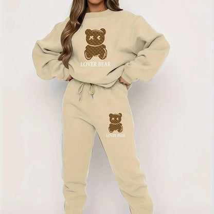 Autumn Winter Black Sweater Set Women's Loose Fit High Street Unisex style Streetwear Sweatshirts Hoodie Loose Casual Clothing SweaterSETBG