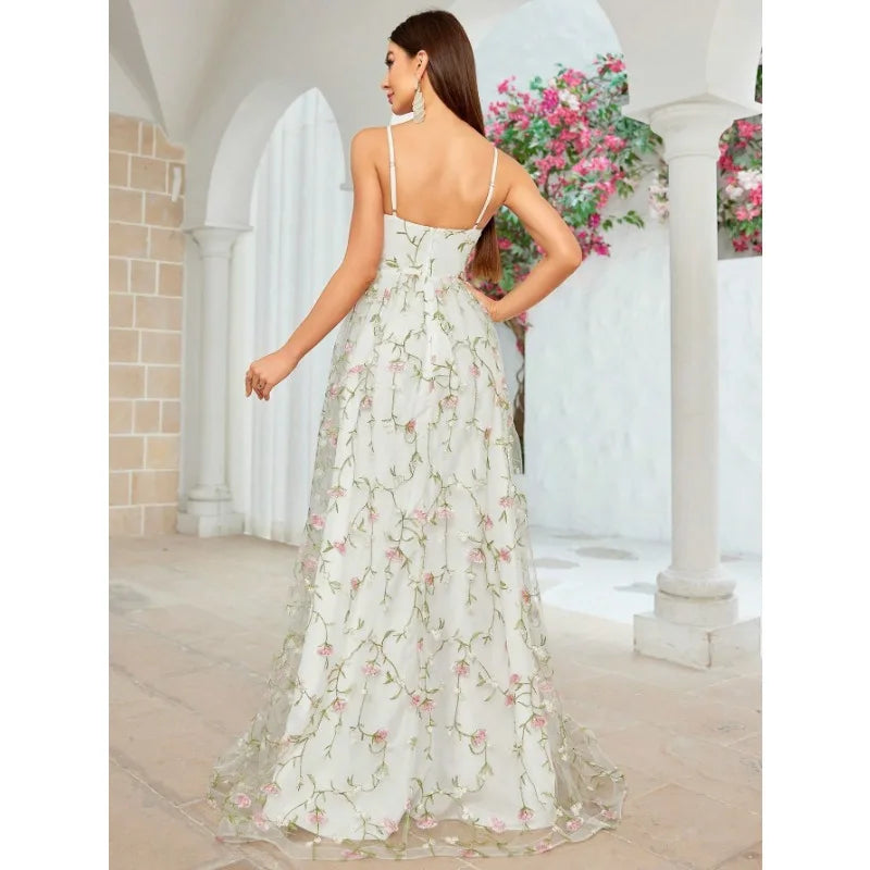 European and American Style Mesh New Embroidered Dress, Photo Party, Dance Party, Embroidered Evening Dress, Sweet Dress, 2025 Badiee Stylez