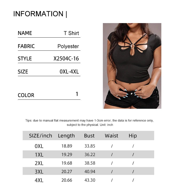 Plus Size Rave Coachella Women's Plus Size Skinny Whole Simple Fashion Neckline Bundle Stripe Short Sleeve T-Shirt