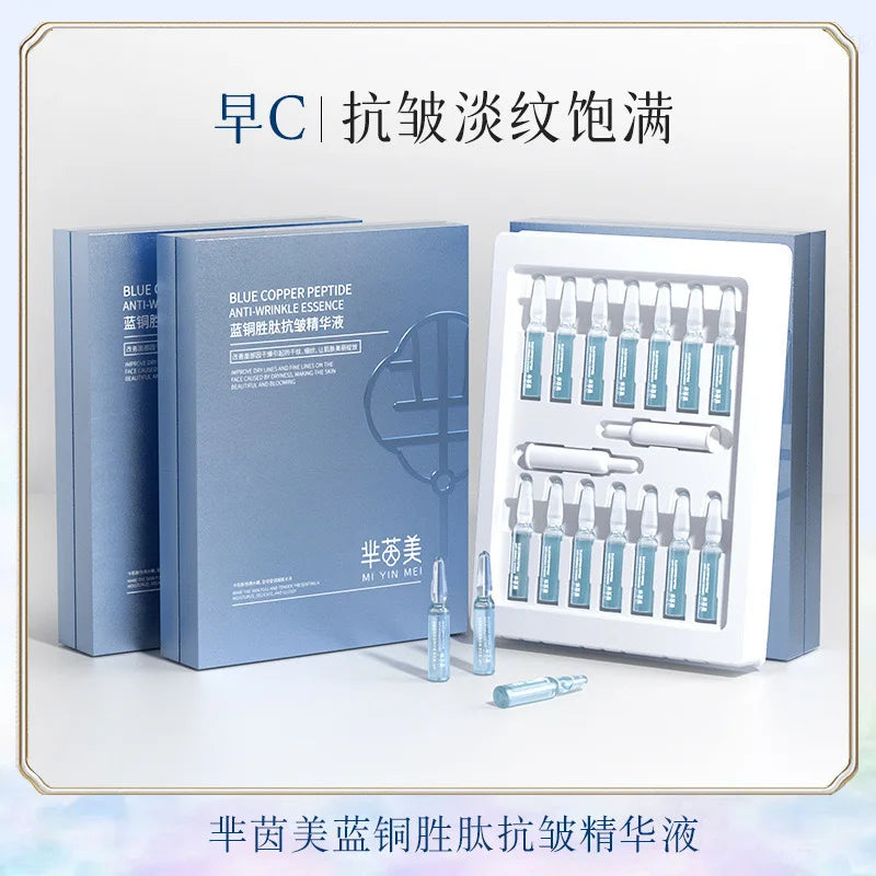 28 pcs/set 377 Whitening Ampoule Essence, Vitamin C Anti-Aging Essence, Niacinamide Brightening Essence Korean Skincare Products Blue copper peptide