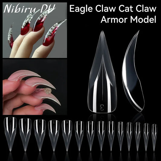 140Pcs 3D False Nails Press On Nails Extenison Tips Bendable Dual Form Full Cover DIY Nail Art Manicure Decoration Fake Nail Tip
