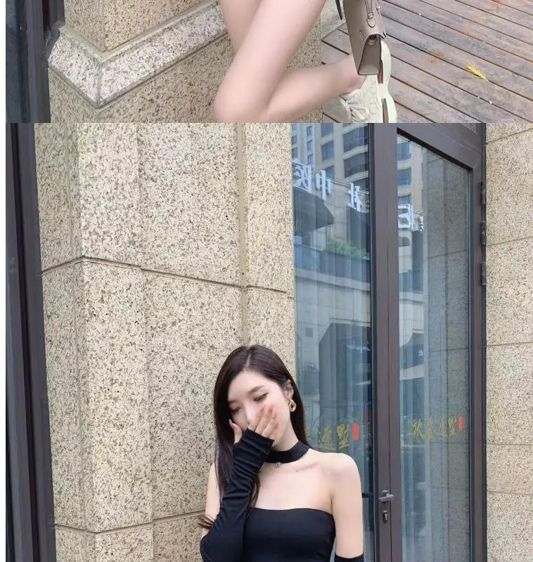 High Waist Shirring Black Bodycon Shorts Female Summer All-match Pleated Elasticity Elastic Waist Straight Women Slim Trousers