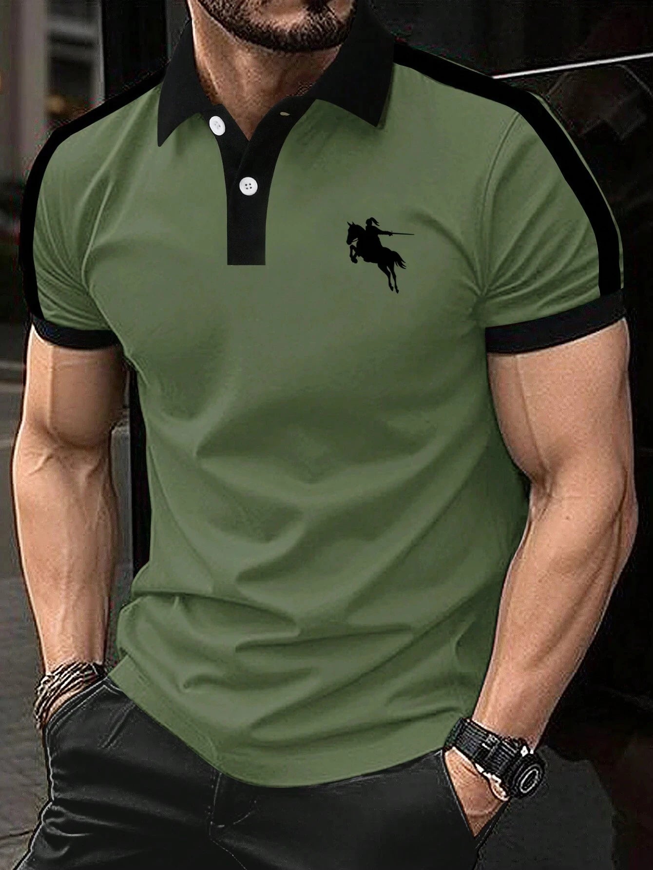 Men's Fashion Polo Shirt - Stylish Print, Lapel Button, Short Sleeve, Business Casual, Perfect for Golf and Everyday Wear