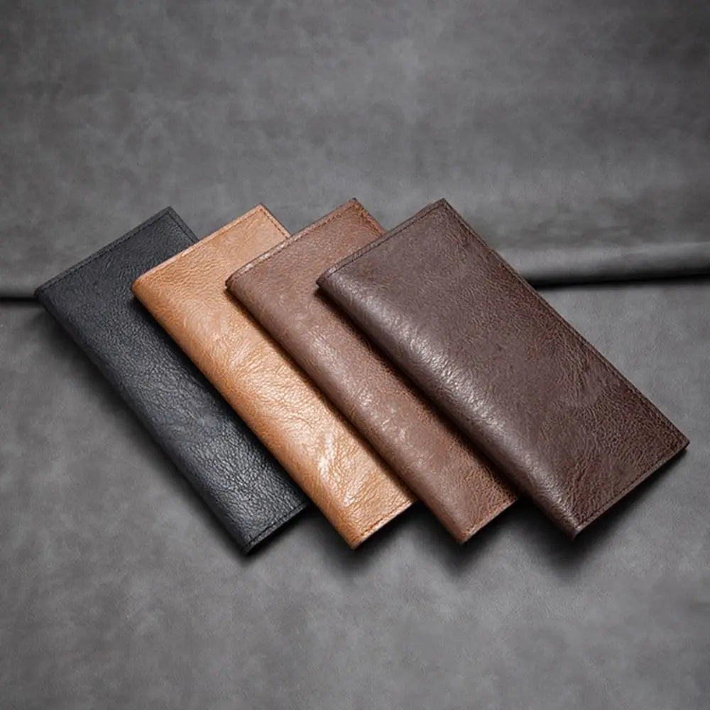 PU Leather Long Wallet For Men Durable Multiple Slots Men Card Holder Thin Soft Men Wallet Card Bag Large Banknote Money Purses