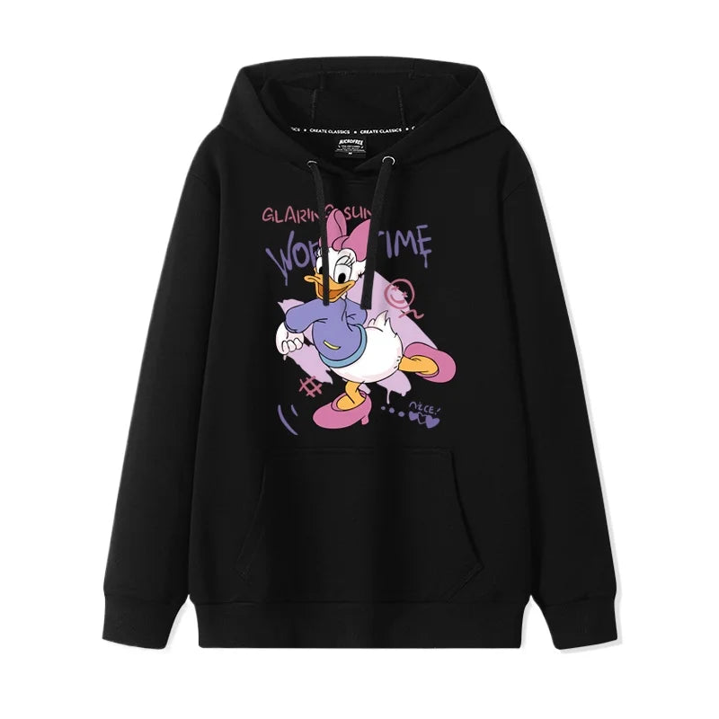 Donald Duck print pattern hooded men's and women's hoodies, trendy loose casual couple hoodies, hooded jacket, multiple colors 7